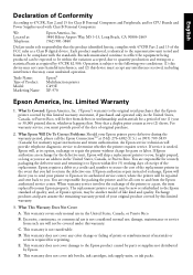 Epson XP-970 Notices and Warranty for U.S. and Canada