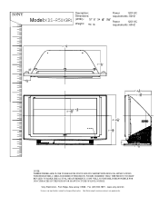 Sony KDS-R50XBR1 Dimensions Diagrams