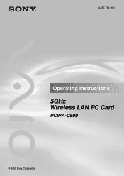 Sony PCWA-C500 Operating Instructions