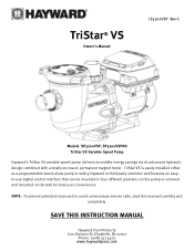 Hayward TriStar VS TriStar VS Manual
