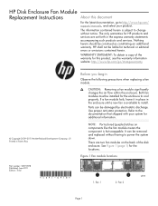 HP EVA6400 HP StorageWorks disk enclosure fan module replacement instructions