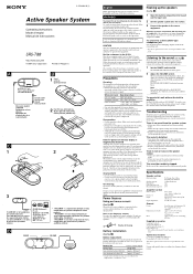 Sony SRS-T88 Operating Instructions