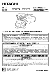 Hitachi SV13YA Instruction Manual