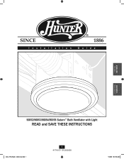 Hunter 90058 Owner's Manual