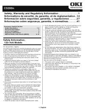 Oki C3200n C3200n Safety, Warranty and Regulatory Information (English, Fran栩s, Espa?ol, Portugu鱩