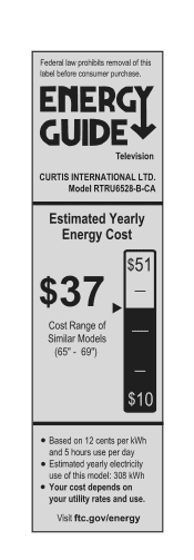 RCA RTRU6528-B-CA Energy Label
