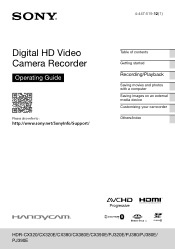 Sony HDR-PJ380 Operating Guide