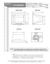 Sony KV-36HS420 Dimensions Diagrams