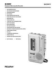 Sony M-850V Marketing Specifications
