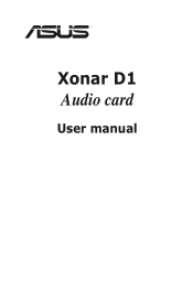 Asus XONAR D1 Xonar D1 user's manual