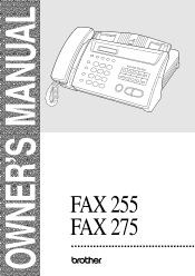 Brother International FAX 275 Users Manual - English