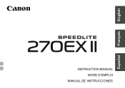Canon Speedlite 270EX II SPEEDLITE 270EX II Instruction Manual