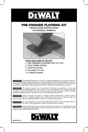Dewalt DWMIIIFS Instruction Manual - Floor Kit