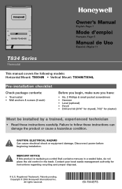 Honeywell T834L Owner's Manual