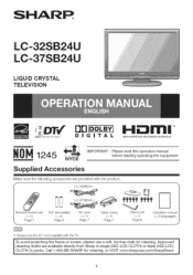 Sharp LC 32SB24U Operation Manual