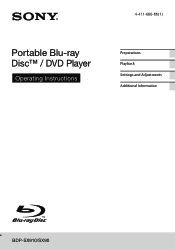 Sony BDP-SX910 Operating Instructions