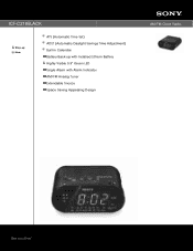 Sony ICF-C218BLACK Marketing Specifications (Black)