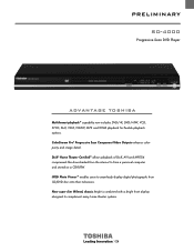 Toshiba SD 4000 Printable Spec Sheet