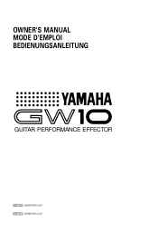 Yamaha GW10 Owner's Manual