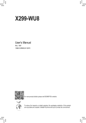 Gigabyte X299-WU8 User Manual
