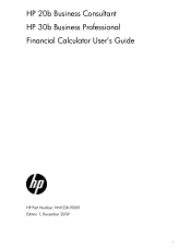 HP 30b HP 20b Business Consultant and HP 30b Business Professional User's Guide