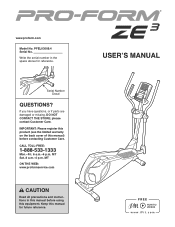 ProForm Ze3 Elliptical English Manual