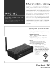 ViewSonic WPG-150 WPG-150 Spec Sheet