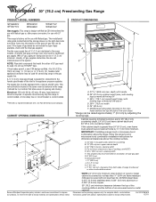 Whirlpool WFG361LVS Dimension Guide