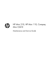 HP Mini 210-4000 HP Mini 210, HP Mini 110, Compaq Mini CQ10 - Maintenance and Service Guide