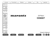 Marantz CD6007 Owners Manual In English