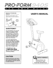 ProForm 940s Bike User Manual