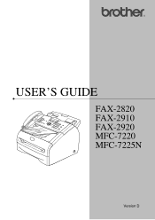 Brother International IntelliFax-2820 Users Manual - English