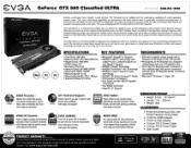 EVGA GeForce GTX 580 Classified Ultra 3072MB PDF Spec Sheet