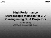 JVC DLA-RS25U Stereoscopic Projection using D-ILA projectors--presentation given by JVC scientist Rod Sterling