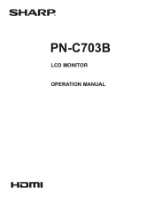 Sharp PN-C703B Operation Manual