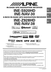 Alpine INE-S920HD Owner's Manual (french)