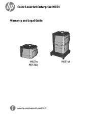 HP Color LaserJet Enterprise M651 Warranty and Legal Guide