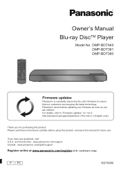 Panasonic DMP-BDT460 DMP-BDT460 Owner's Manual (English)