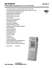 Sony ICD-ST10VTP Marketing Specifications