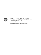 HP Mini 210-1010EK HP Mini 2102, HP Mini 210, and Compaq Mini 210 - Maintenance and Service Guide