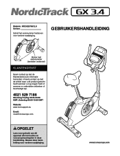 NordicTrack Gx 3.4 Bike Dutch Manual