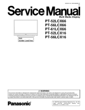 Panasonic PT52LCX66 Service Manual