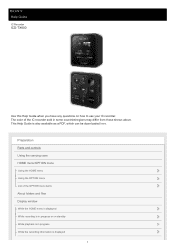 Sony ICD-TX800 Help Guide