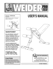 Weider Pro 132 English Manual