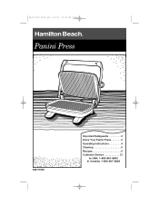 Hamilton Beach 25450 Use And Care