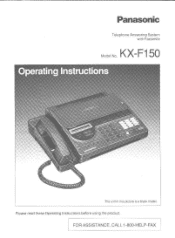 Panasonic KXF150 KXF150 User Guide