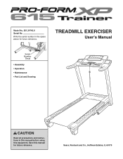 ProForm Xp 615 Trainer Treadmill English Manual