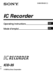 Sony ICD-35 Operating Instructions