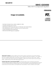 Sony MHC-GX9000 Marketing Specifications