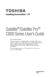 Toshiba Satellite C850D User Guide
